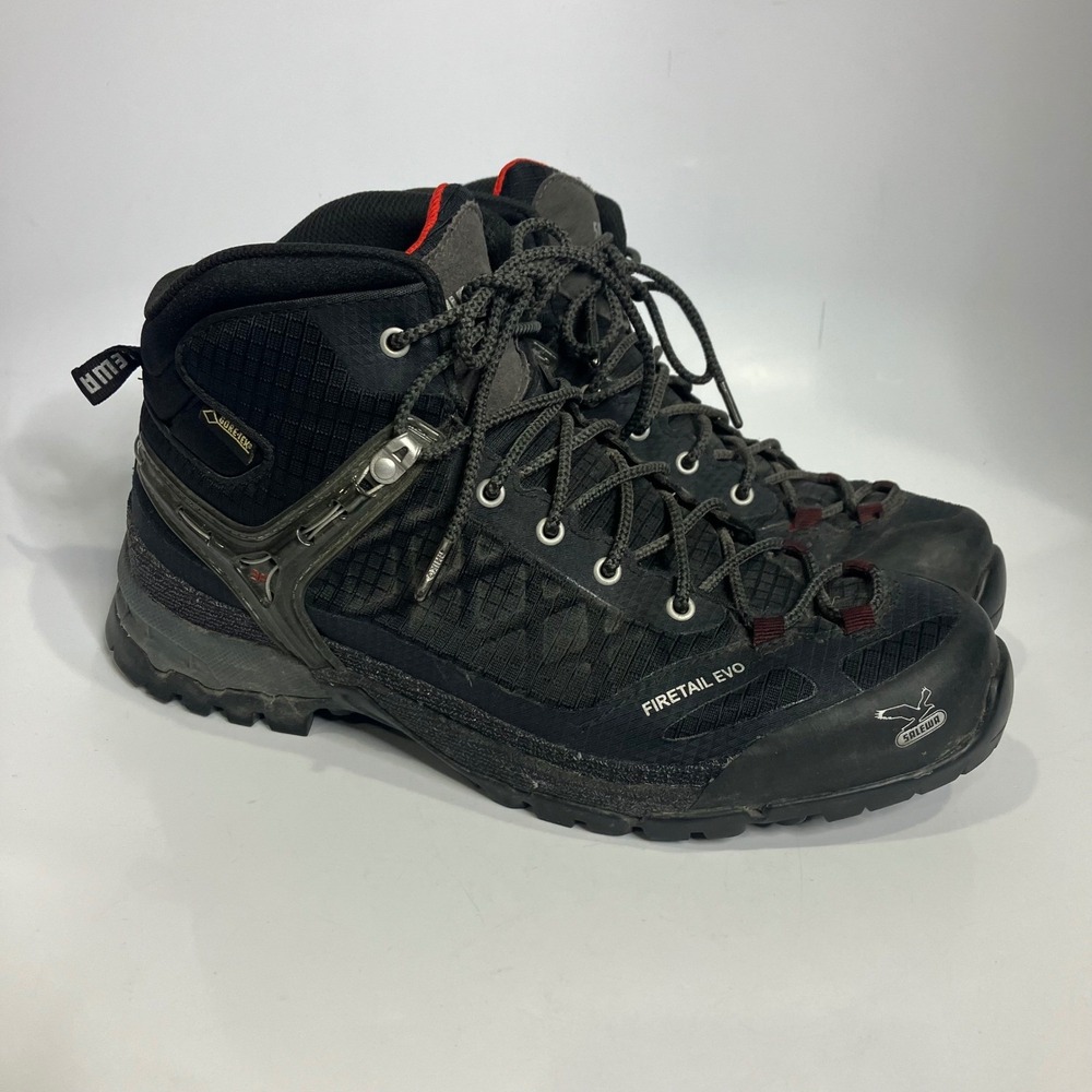 Salewa firetail EVO mid goretex hiking boots black men's size‎ 8 outdoor gear